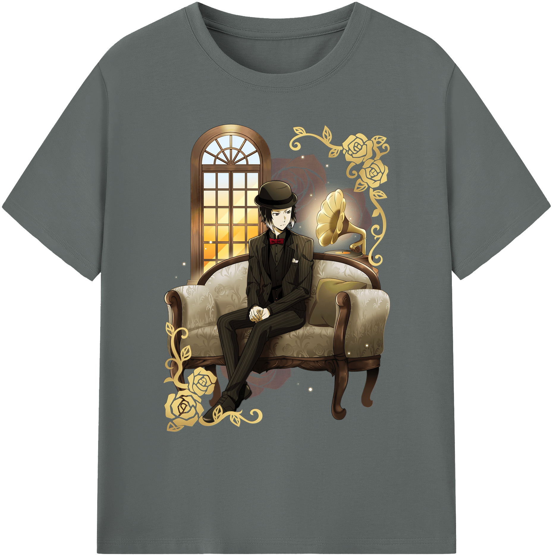 （画像用） 文豪ストレイドッグス Bungo Stray Dogs 綿100％ メンズ半袖Tシャツ｜肌触りやわらか＆通気性